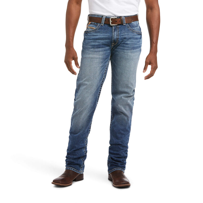 Ariat Jeans Herren - M4 Low Rise Stretch Longspur Stackable Straight Leg Blau ( EVJPU-1309 )
